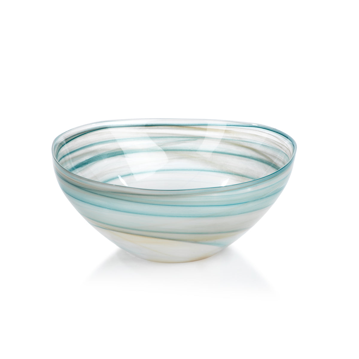 Zodax Lagoon 5.75-Inch Tall Alabaster Glass Bowls, Set of 2