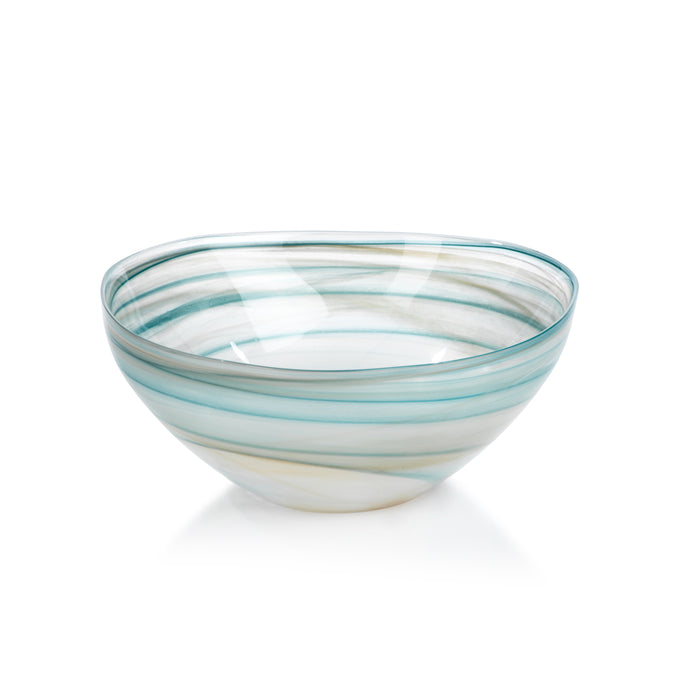 Zodax Lagoon 5.75-Inch Tall Alabaster Glass Bowls, Set of 2