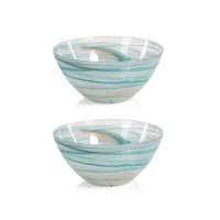Zodax Lagoon 5.75-Inch Tall Alabaster Glass Bowls, Set of 2