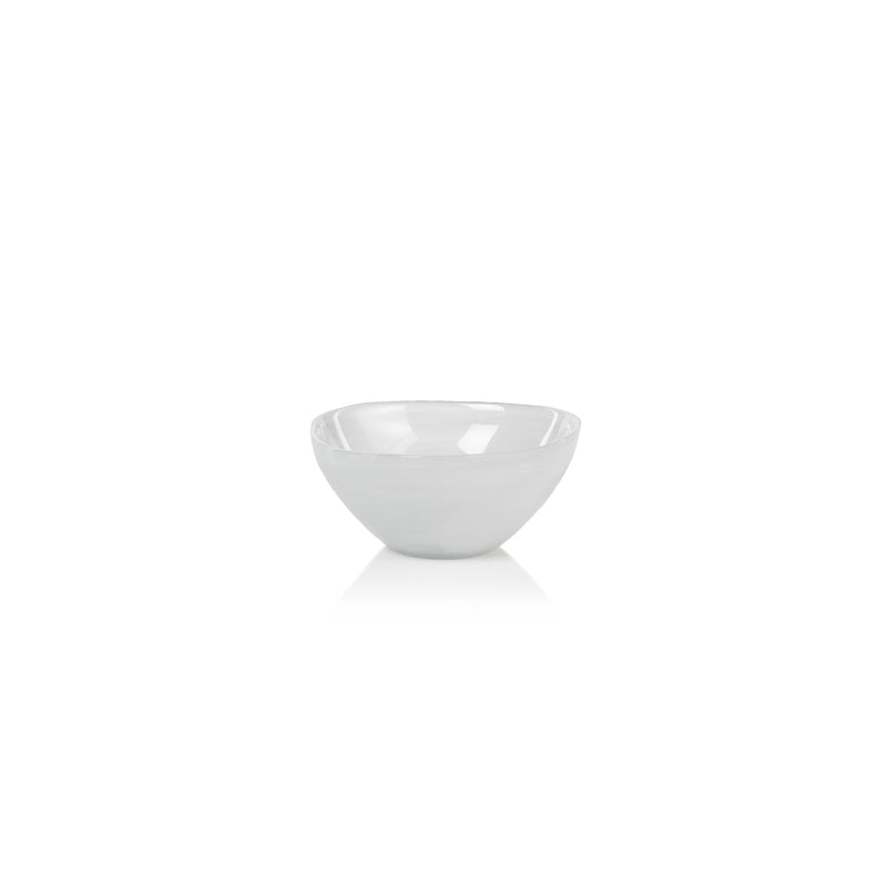 Zodax Monte Carlo Small White Alabaster Glass Bowls, Set of 6