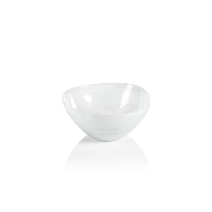 Zodax Monte Carlo Small White Alabaster Glass Bowls, Set of 6