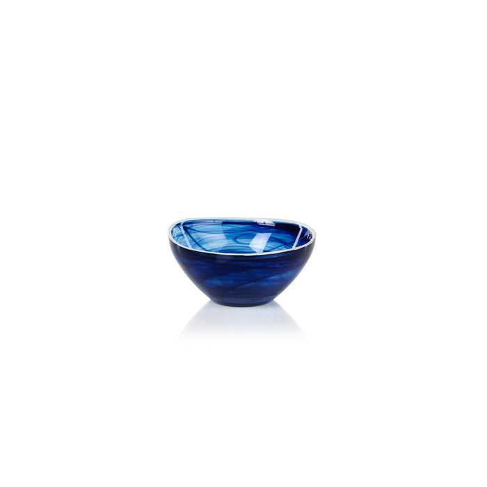 Zodax Monte Carlo Small Indigo Alabaster Glass Bowls, Set of 6