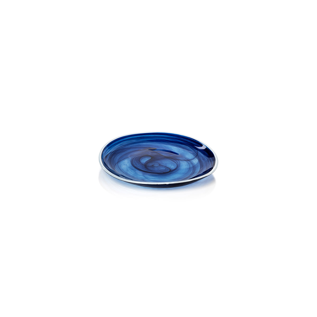 Zodax Monte Carlo Indigo Alabaster Glass Plates-8.25", Set of 6