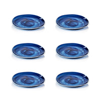 Zodax Monte Carlo Indigo Alabaster Glass Plates-8.25", Set of 6
