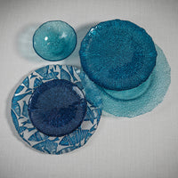Zodax Exuma Aqua Blue Glass Bowls, Set of 6.