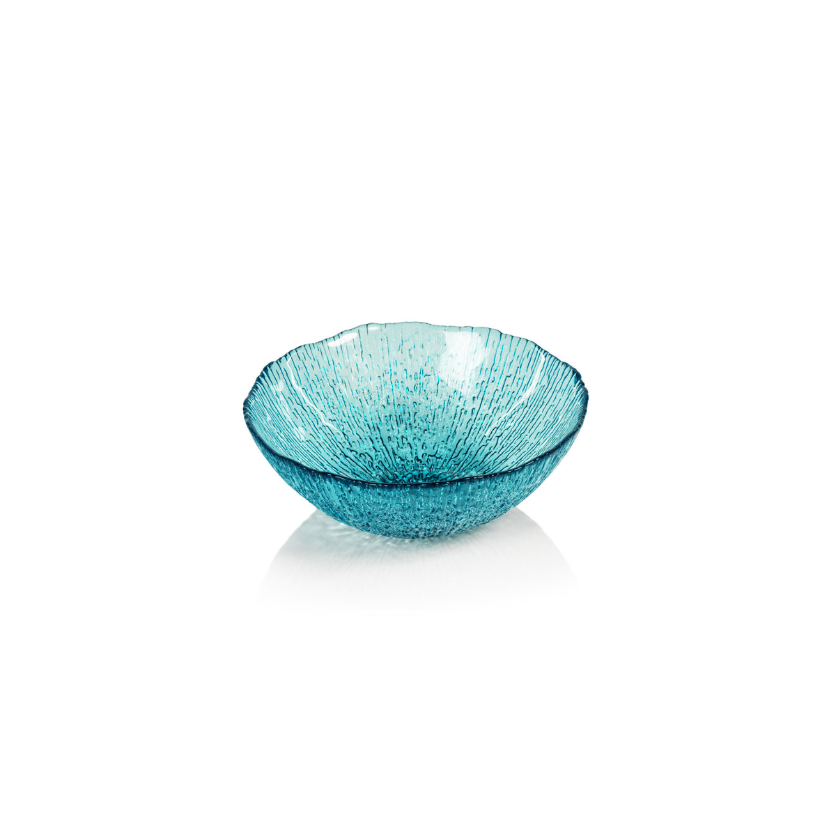 Zodax Exuma Aqua Blue Glass Bowls, Set of 6.
