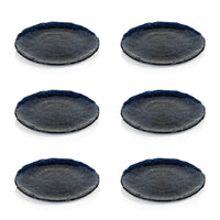 Zodax Exuma 8.5" Cobalt Blue Glass Plates, Set of 6