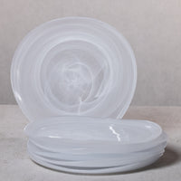 Zodax Reneta Alabaster Glass Plates, 11.5", Set of 6