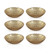 Zodax Nova 7" Braided Gold Glass Bowls, Set of 6