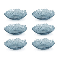Zodax Axel Icy Sapphire Freeform Glass Serving Bowls, Set of 6