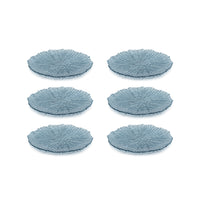 Zodax Axel Icy Sapphire Glass Plates, 8.25", Set of 6