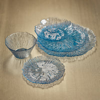 Zodax Axel Icy Sapphire Glass Plates, 11", Set of 6