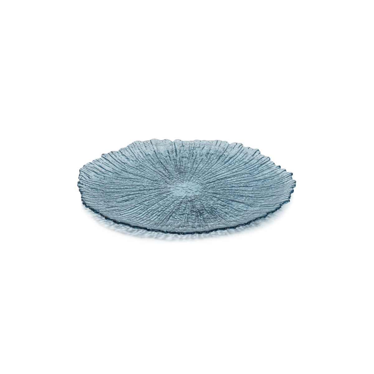 Zodax Axel Icy Sapphire Glass Plates, 11", Set of 6
