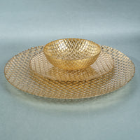 Zodax Nova Braided Gold Glass Plates, 8.25", Set of 6