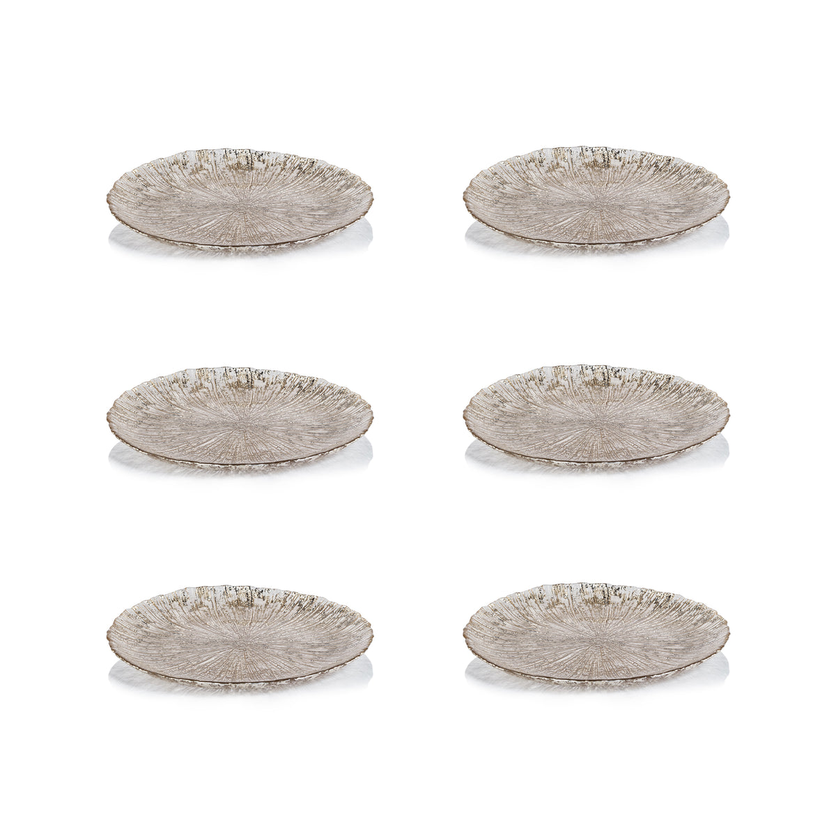 Zodax Chiara 6-Piece Fusion Glass Serving Platter Set, 8.25"