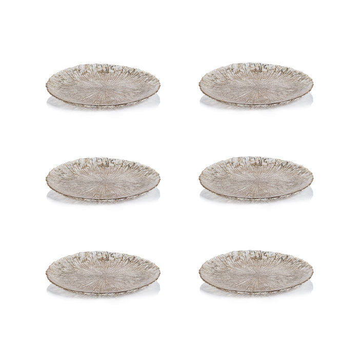 Zodax Chiara 6-Piece Fusion Glass Serving Platter Set, 8.25"