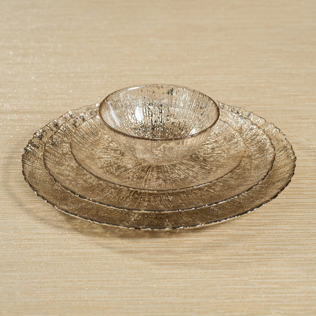 Zodax Chiara 6-Piece Fusion Glass Serving Platter Set, 11"
