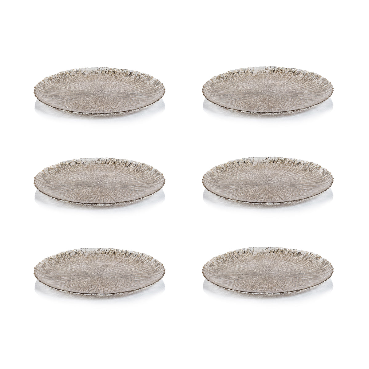 Zodax Chiara 6-Piece Fusion Glass Serving Platter Set, 11"