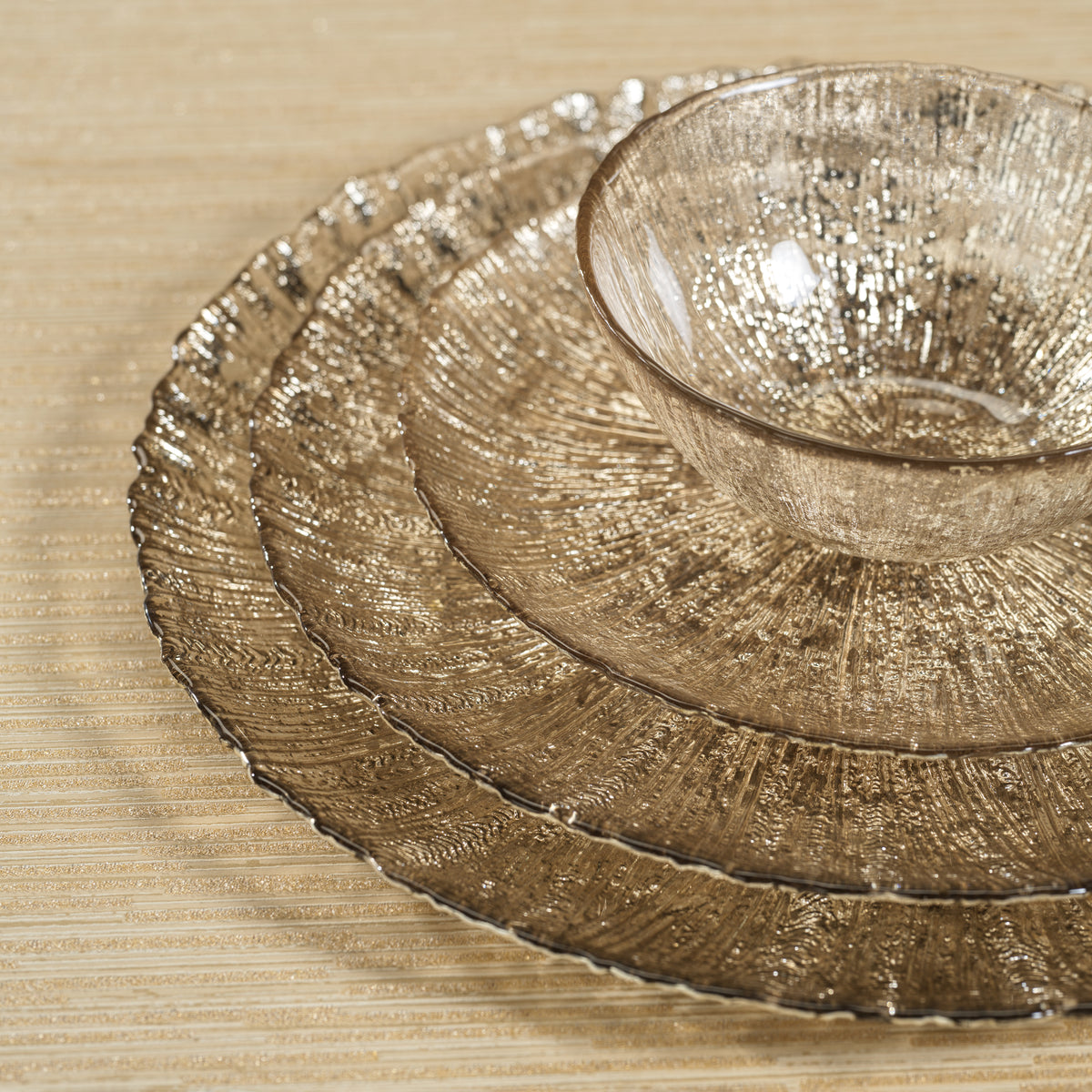 Zodax Chiara 6-Piece Fusion Glass Serving Platter Set, 13"