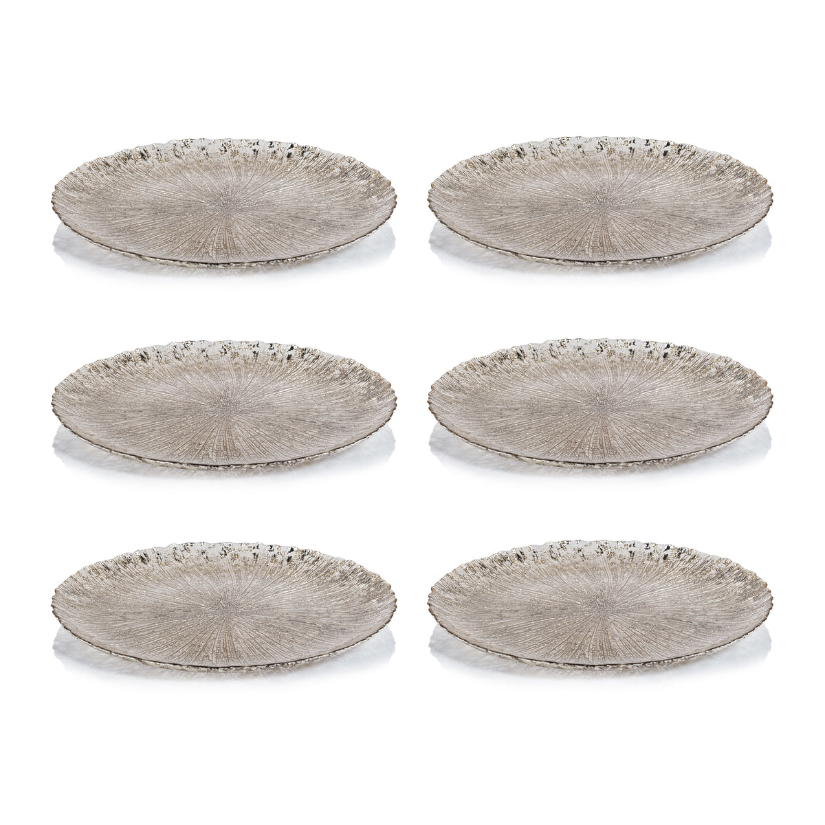 Zodax Chiara 6-Piece Fusion Glass Serving Platter Set, 13"