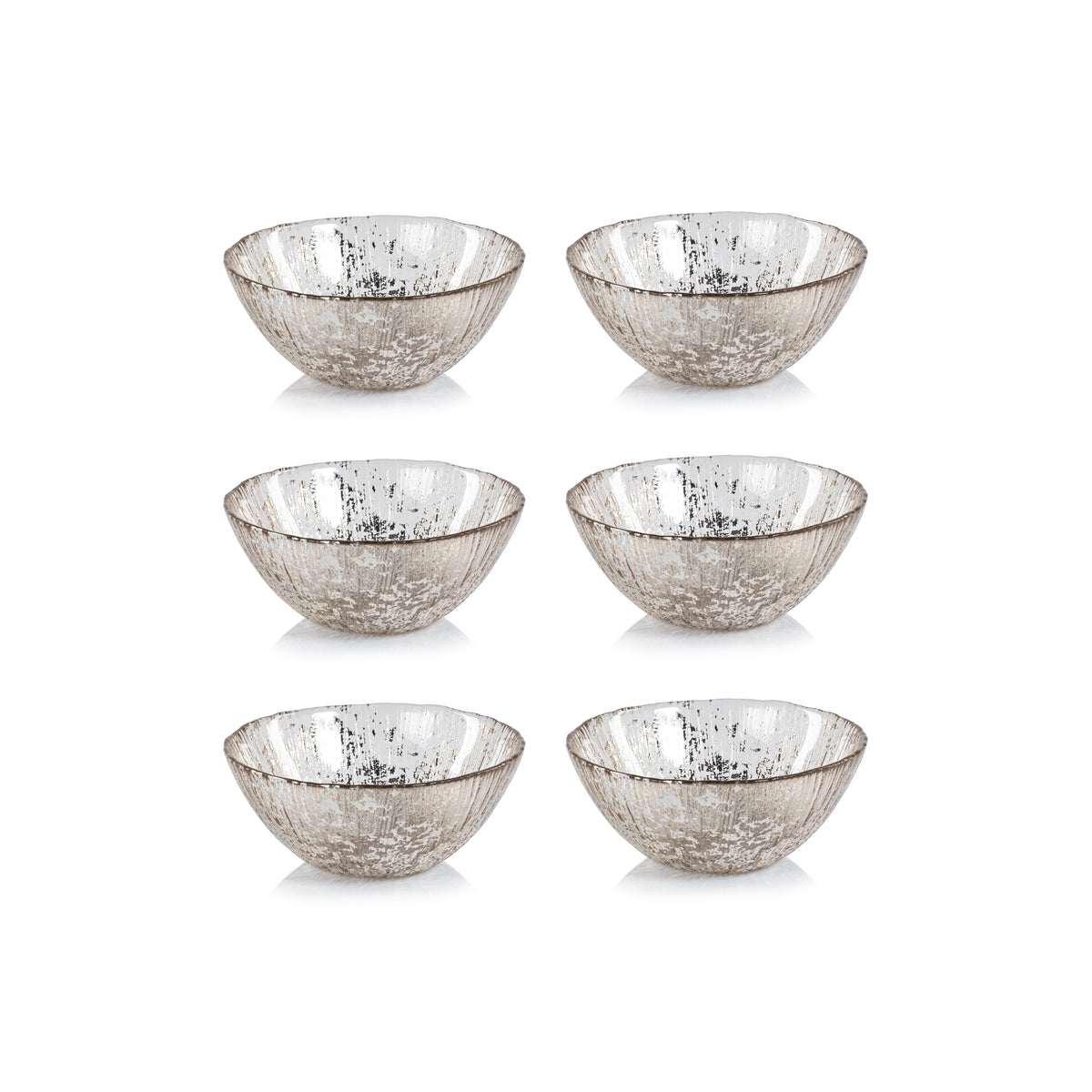 Zodax Chiara Fusion Deep Glass Serving Bowls- Set of 6, Small