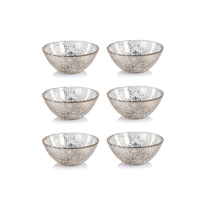 Zodax Chiara Fusion Deep Glass Serving Bowls- Set of 6, Small