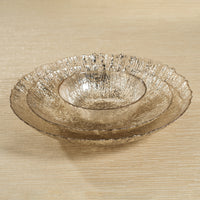 Zodax Chiara Fusion Shallow Glass Serving Bowls- Set of 4, Small