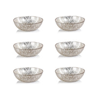Zodax Chiara Fusion Deep Glass Serving Bowls- Set of 6, Large