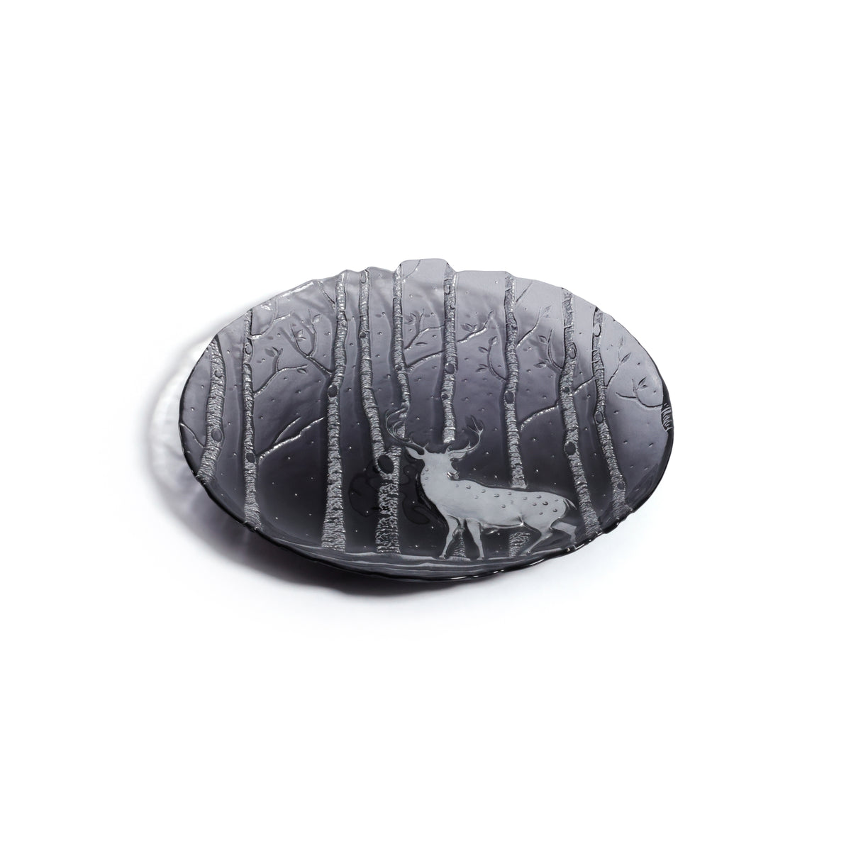 Zodax Wilderness Glass Dessert Plates, Set of 6, Smoke