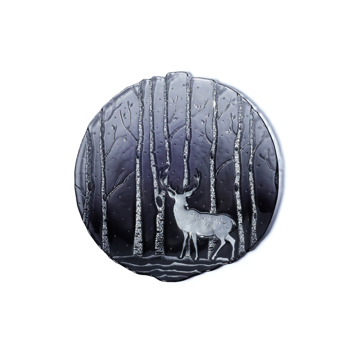 Zodax Wilderness Glass Dessert Plates, Set of 6, Smoke