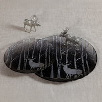 Zodax Wilderness Glass Dinner Plates, Set of 6, Smoke