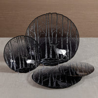 Zodax Wilderness Glass Dinner Plates, Set of 6, Smoke