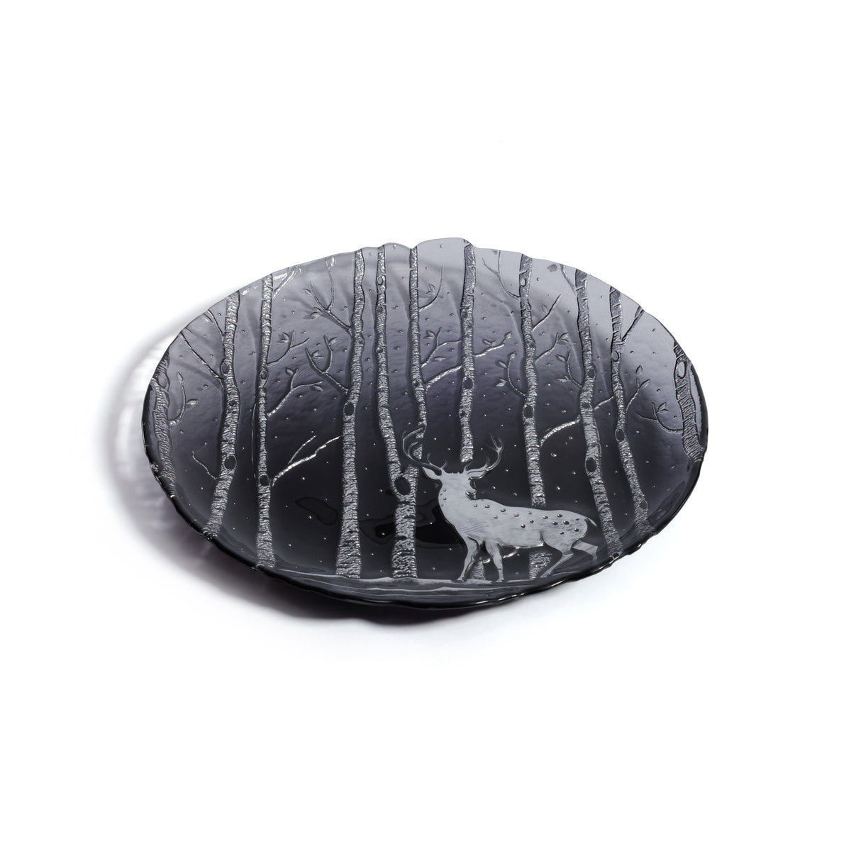Zodax Wilderness Glass Dinner Plates, Set of 6, Smoke