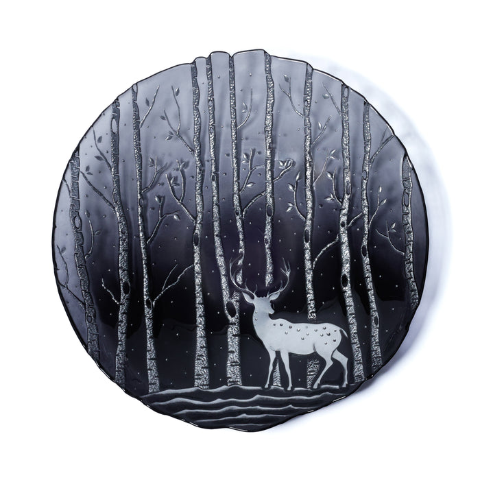 Zodax Wilderness Large Glass Serving Bowls, Set of 4 – Family Style Serving Bowls, Smoke