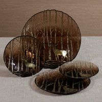 Zodax Wilderness Glass Dessert Plates, Set of 6, Taupe