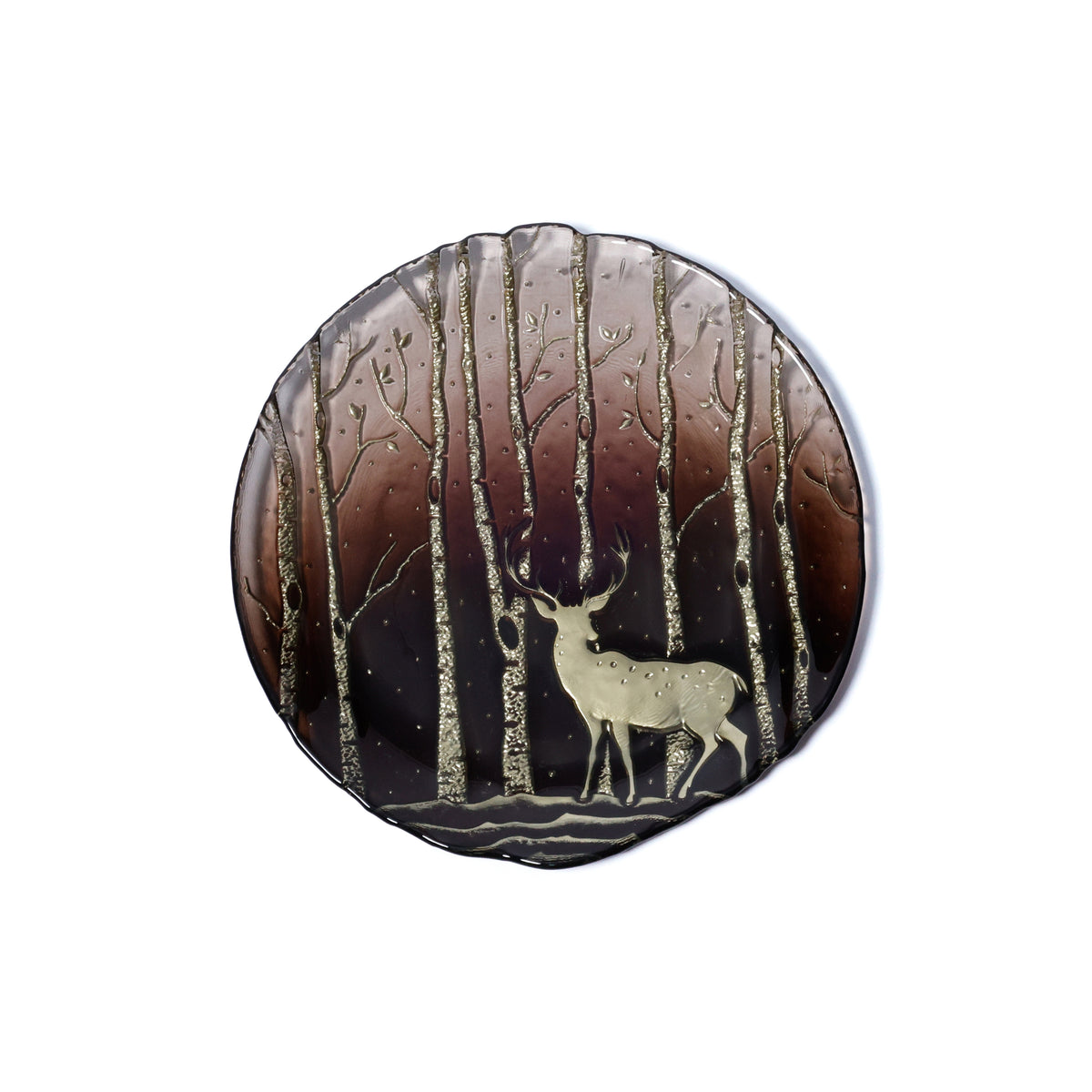 Zodax Wilderness Glass Dessert Plates, Set of 6, Taupe