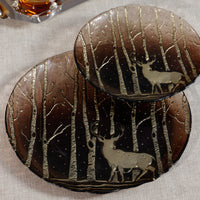 Zodax Wilderness Glass Dinner Plates, Set of 6, Taupe