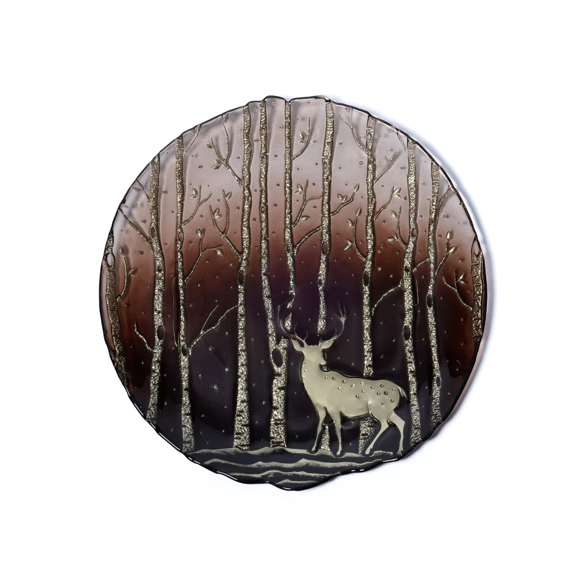 Zodax Wilderness Glass Dinner Plates, Set of 6, Taupe