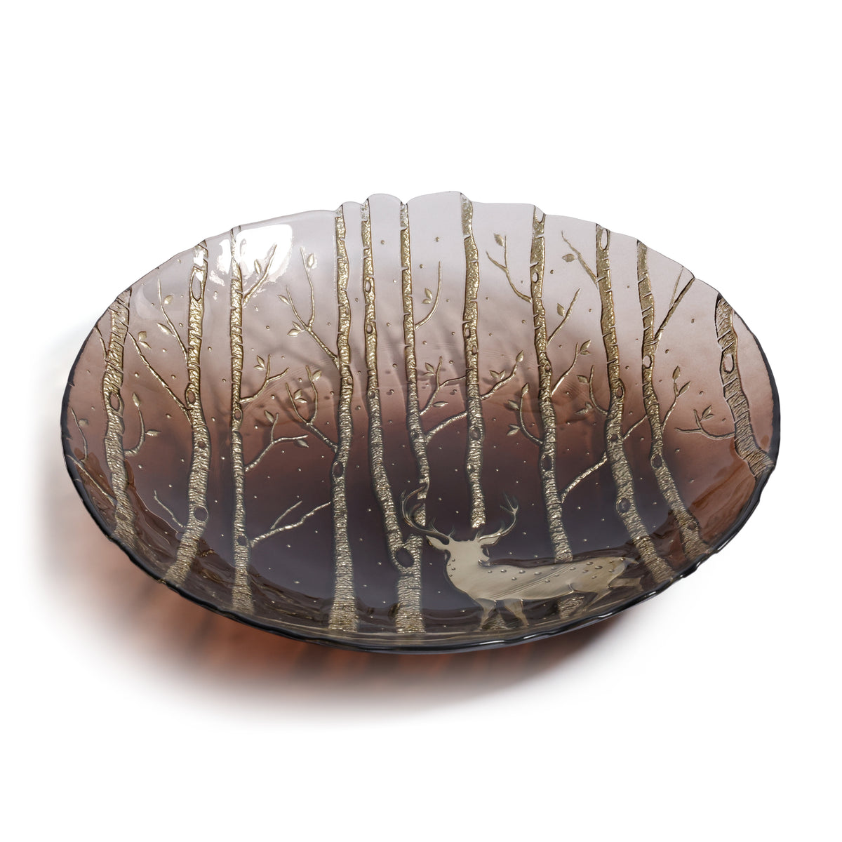 Zodax Wilderness Large Glass Serving Bowls, Set of 4 – Family Style Serving Bowls, Taupe