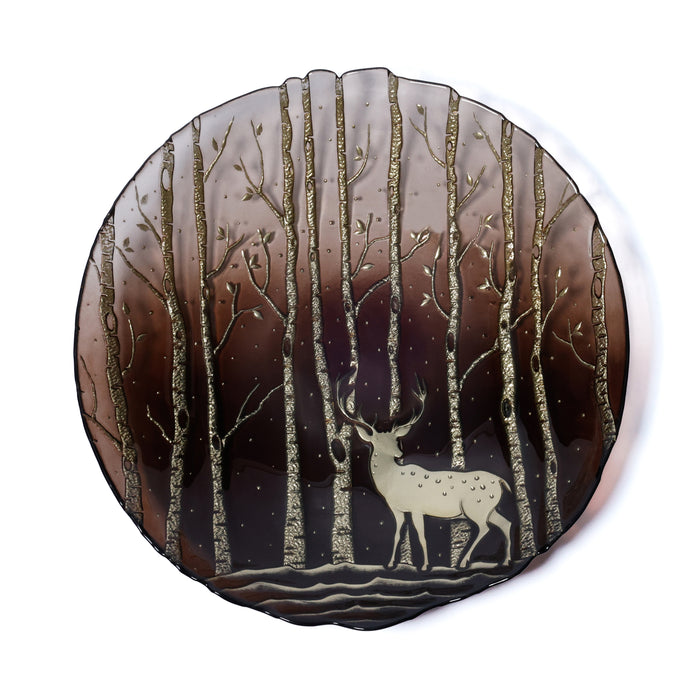 Zodax Wilderness Large Glass Serving Bowls, Set of 4 – Family Style Serving Bowls, Taupe