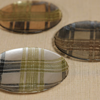 Zodax Plaid Patterned Glass Dessert Plates, 3-Piece Assorted Set