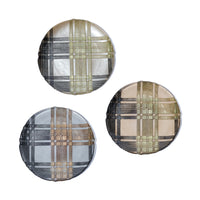 Zodax Plaid Patterned Glass Dessert Plates, 3-Piece Assorted Set