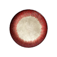 Zodax Celestial Rim Glass Dinner Plates, Set of 6, Gold & Red