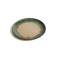 Zodax Celestial Rim Glass Dessert Plates, Set of 6, Gold & Green