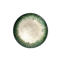 Zodax Celestial Rim Glass Dessert Plates, Set of 6, Gold & Green