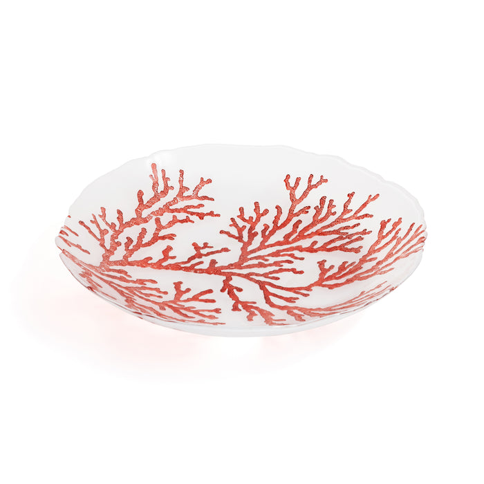Zodax Coral Design Glass Bowls, Set of 4, Large