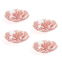 Zodax Coral Design Glass Bowls, Set of 4, Small
