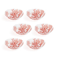 Zodax Coral Design Glass Bowls, Set of 6