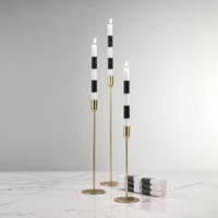 Zodax 6-Piece Modern & Festive Formal Candle Set, Black, Pack of 2