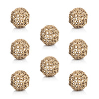 Zodax 8-Piece Water Hyacinth Twisted Fill Decorative Ball Set, 4.75"